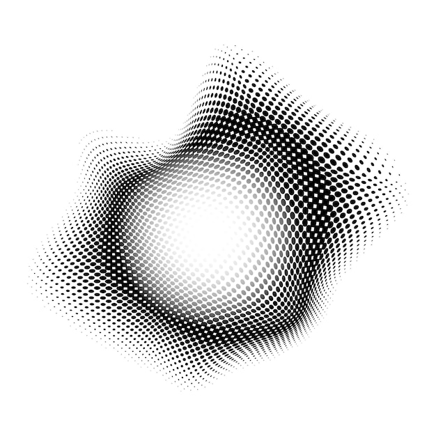 Png round wavy halftone element transparent background