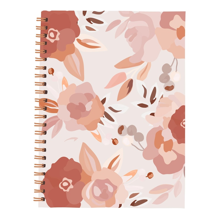 Foto png roze bloemige notebook sticker doorzichtige achtergrond