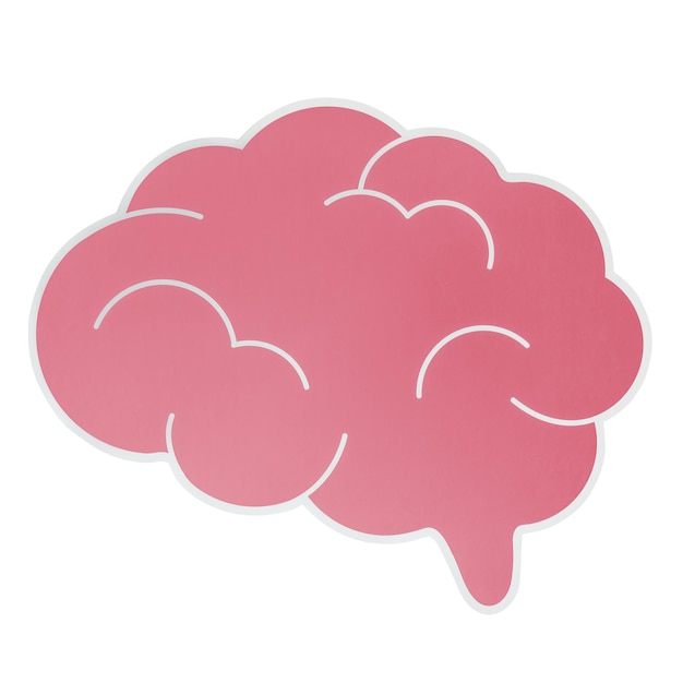 PNG roze hersenen icoon sticker doorzichtige achtergrond