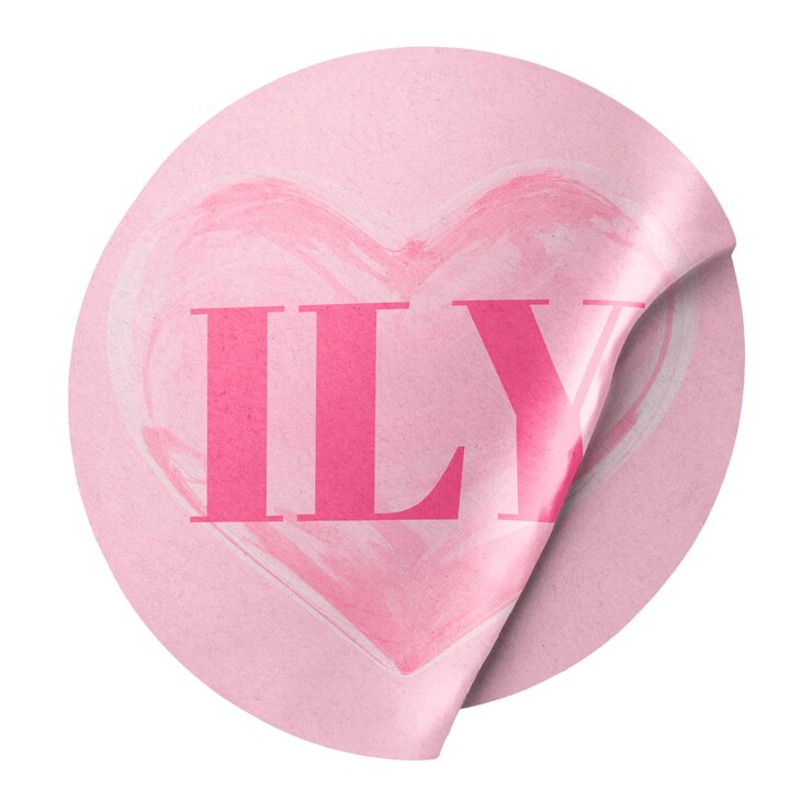 Foto png roze ily ronde sticker doorzichtige achtergrond
