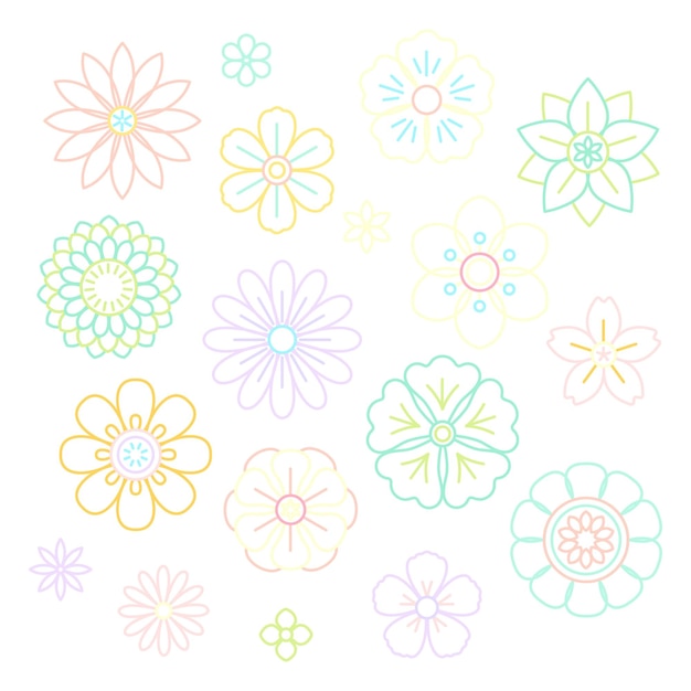Png schattige bloemen decoratief element doorzichtige achtergrond