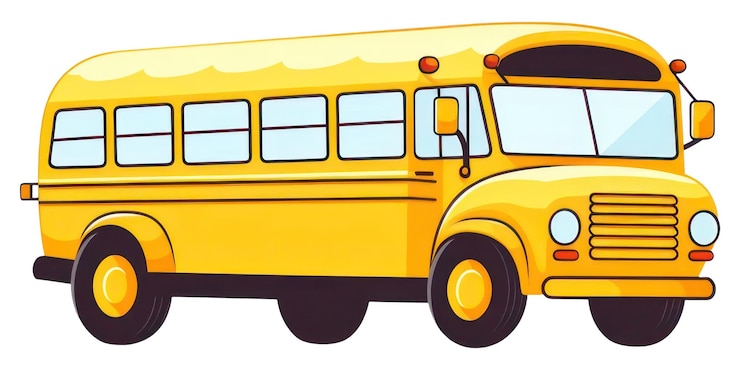 Foto png schoolbus voertuig wiel witte achtergrond