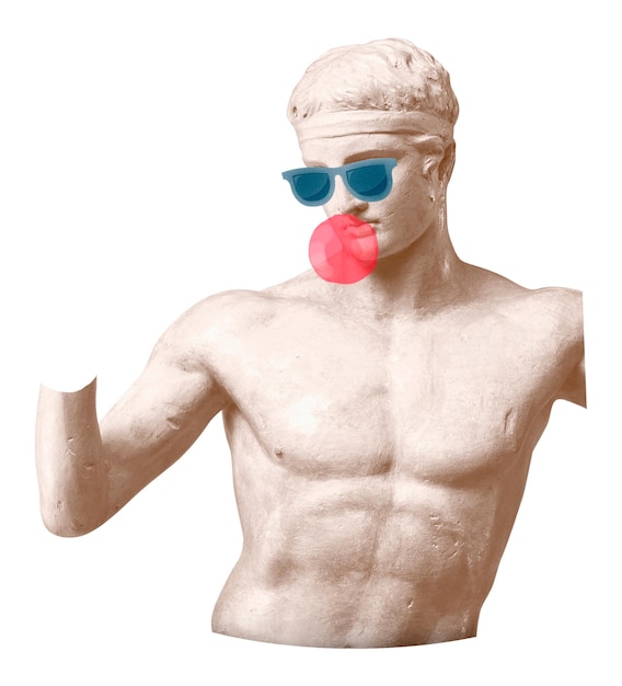 png sculpture blowing bubble gum sticker transparent background