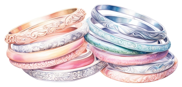 Photo png silver bracelets jewelry bangles white background