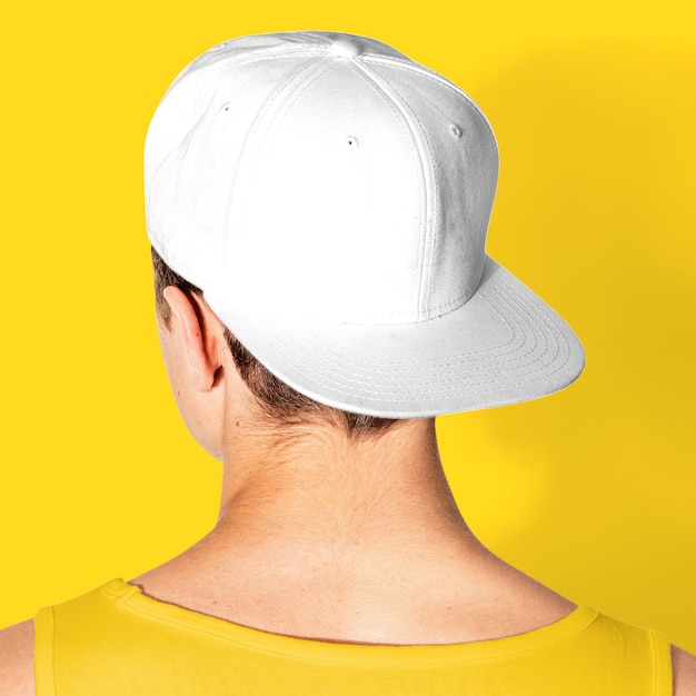 Png snapback cap mockup transparante straat mode shoot achteruitzicht