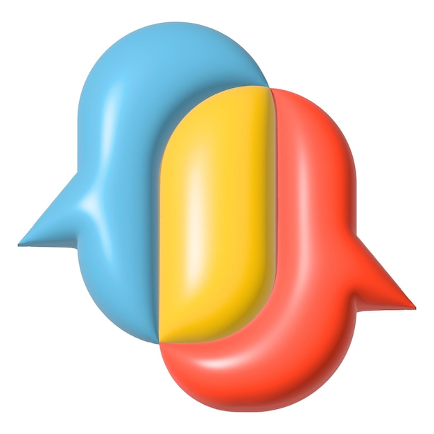 png speech bubbles 3d illustration transparent background