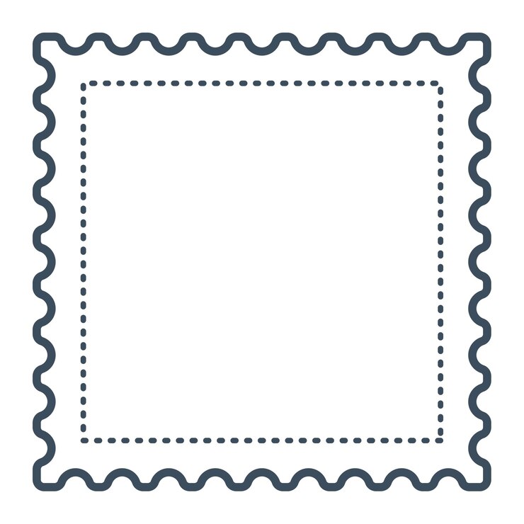 Photo png square postage stamp element transparent background