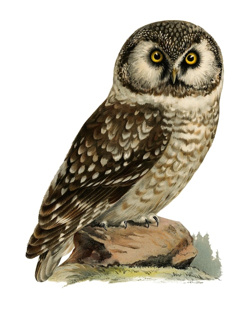 Png sticker boreale uil vogel met de hand getekend