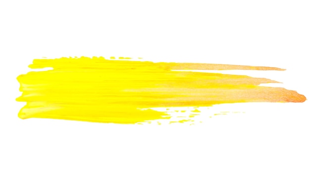 PNG stroke of yellow paint isolated on white background