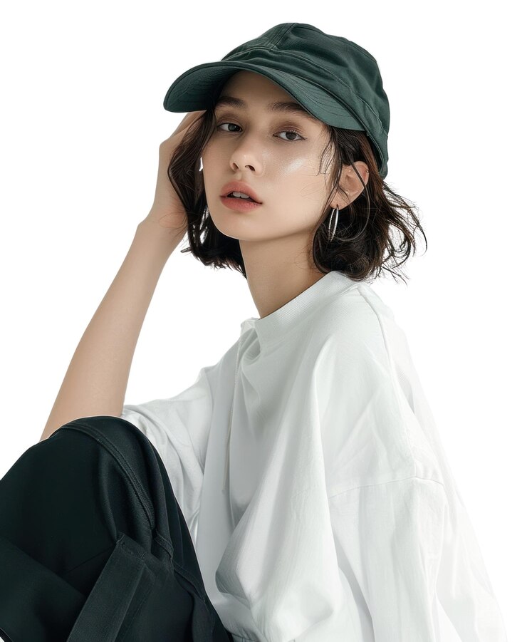 Photo 巴布亚新几内亚 时髦的女人戴着帽子