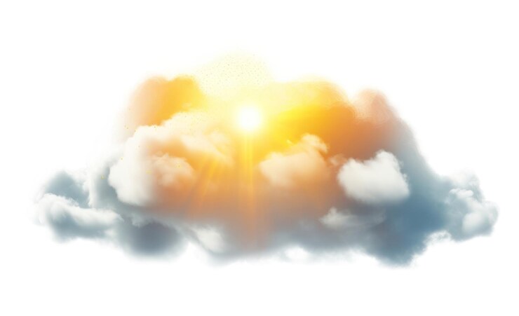 Photo png sunlight through fluffy clouds