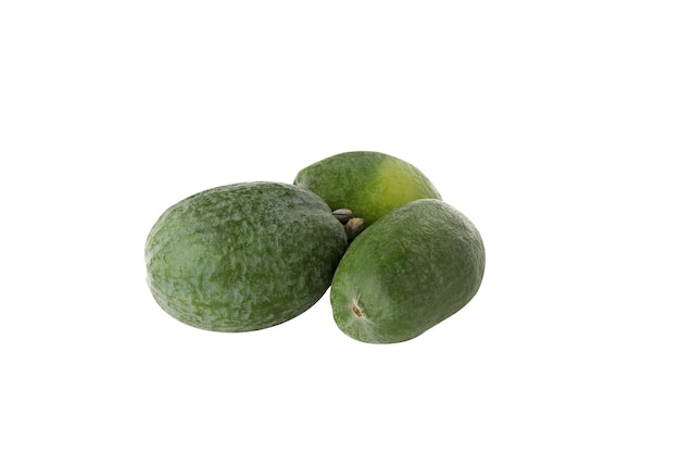 PNG Three whole feijoa isolated on white background