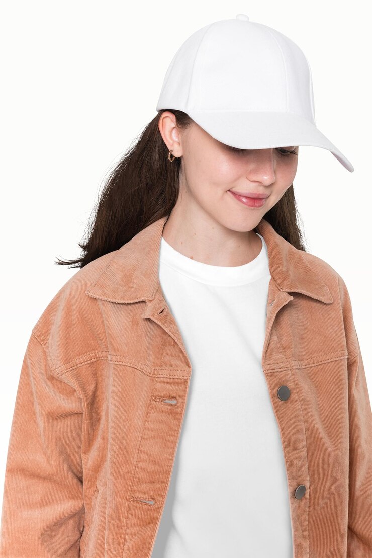 Photo png transparent tee mockup with brown jacket youth fashion shoot