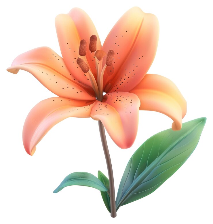 Photo png vibrant orange lily flower illustration
