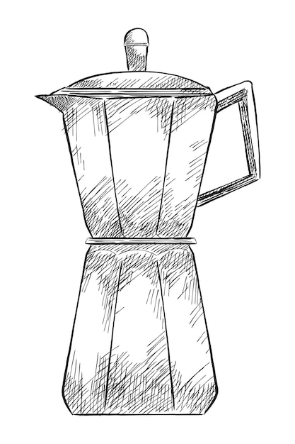 png vintage coffee maker illustration transparent background