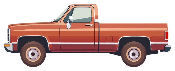 Photo png vintage red pickup truck illustration