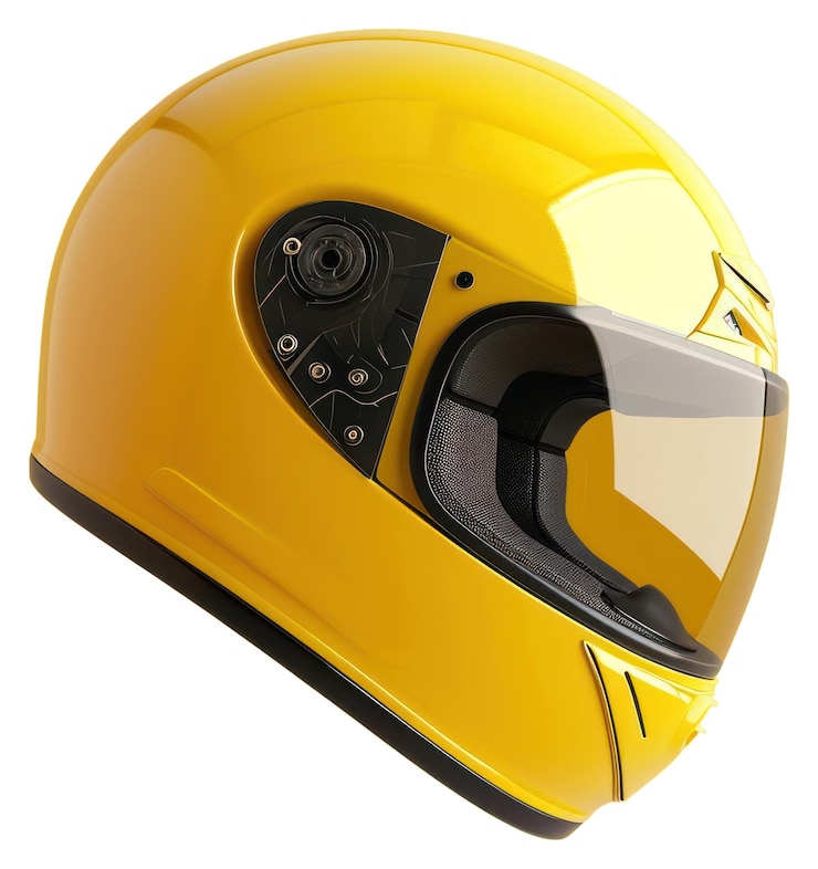 Foto png voorzijde motorfietshelm mock-up gele gele achtergrondbescherming