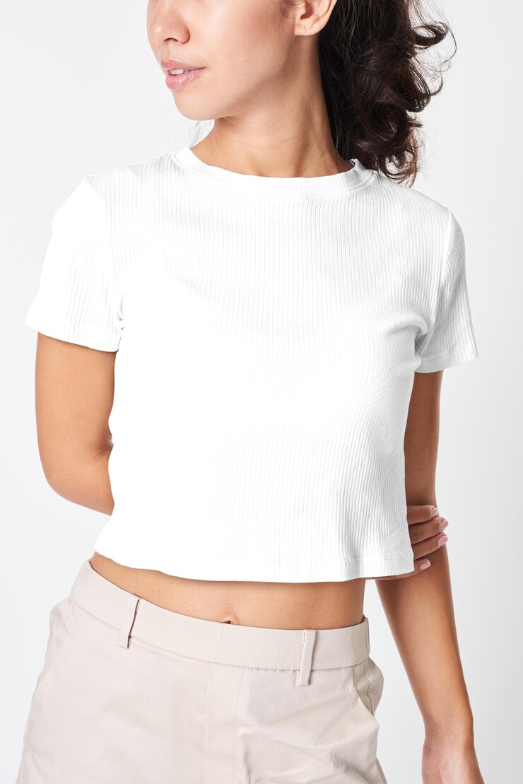 Foto png vrouwen gesneden tee mockup