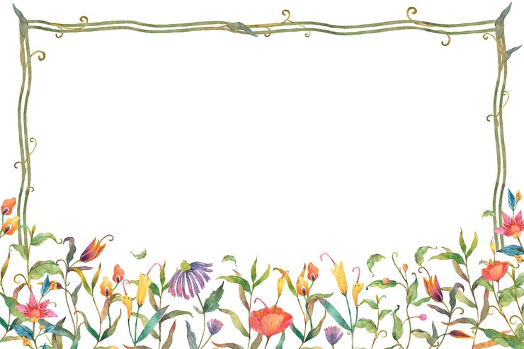 Foto png waterverf bloemen frame met doorzichtige achtergrond