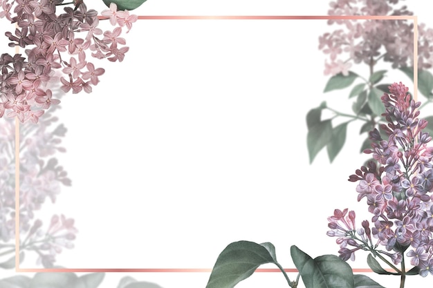 Png wedding frame with lilac border transparent background