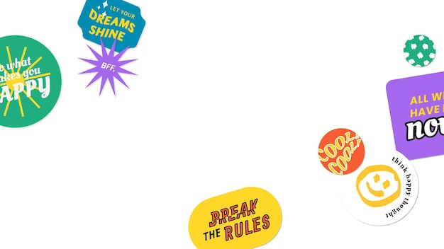 Png woord sticker hoek rand frame