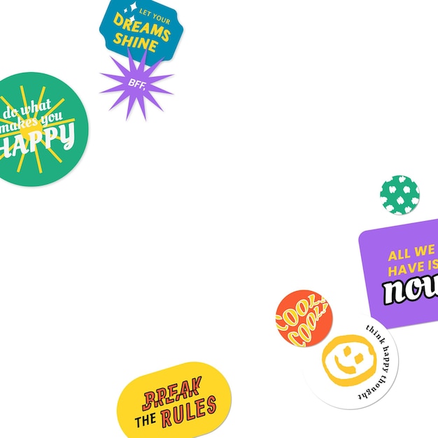 Png woord sticker hoek rand frame