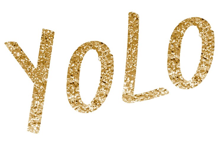 Фотография png yolo рисунок текста в блестящей наклейке