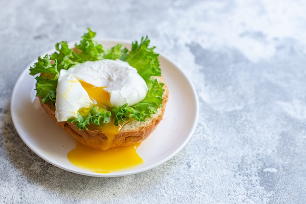 Poached egg sandwich delicious snack