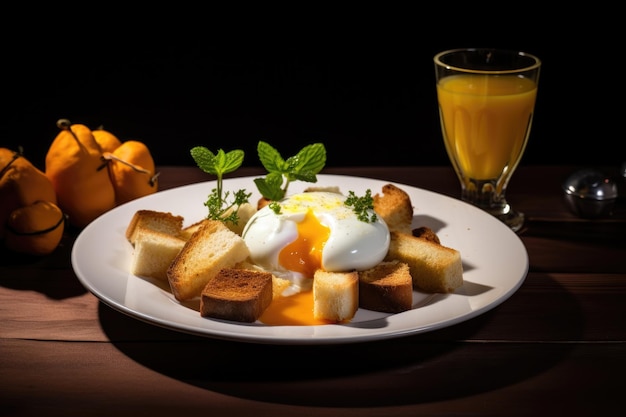 Foto uovo cotto su pane tostato colazione sana pezzo di pane cotto con uovo cotto cibo dietetico sano