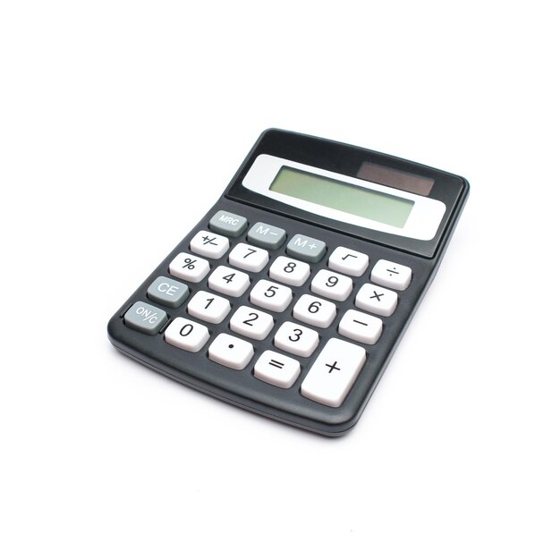 Photo pocked calculator on a white background