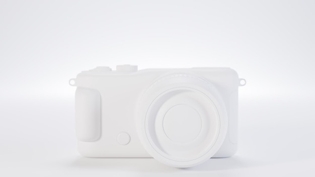 Foto pocket digitale spiegelloze camera productontwerp concept premium foto 3d-rendering