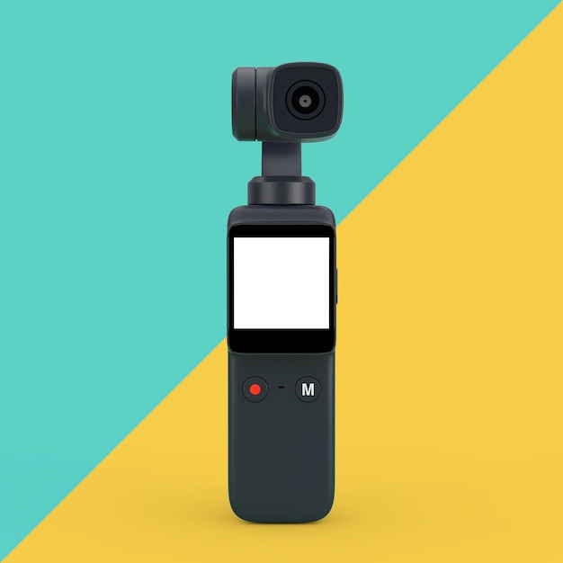 Pocket Handheld Gimbal Action Camera 3d Rendering