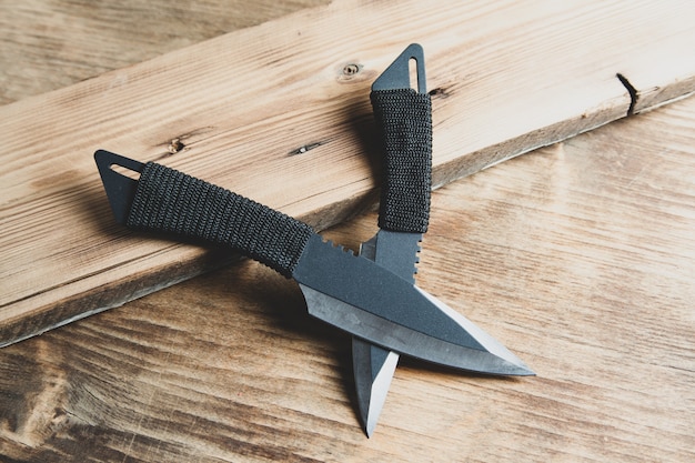 Pocket knives on the desk