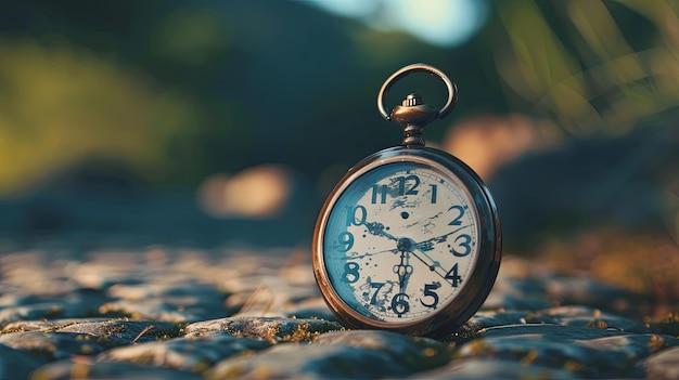 Pocket Watch rust op rotsachtige grond