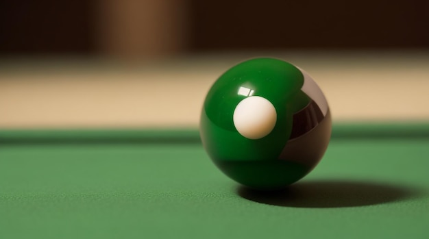 Pocketed Precision Billiard Ball in Pocket CloseUp with Soft Focus Flourish