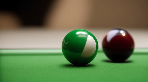 Pocketed Precision Billiard Ball in Pocket CloseUp with Soft Focus Flourish