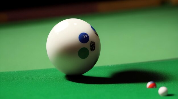 Pocketed Precision Billiard Ball in Pocket CloseUp with Soft Focus Flourish