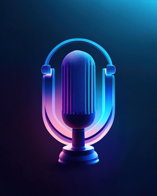 Podcast cover microphones headphones wallpaper