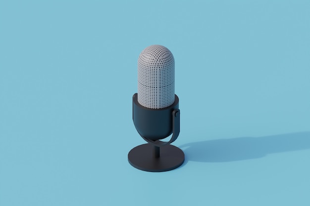 Podcast één geïsoleerd object. 3d render illustratie isometrisch