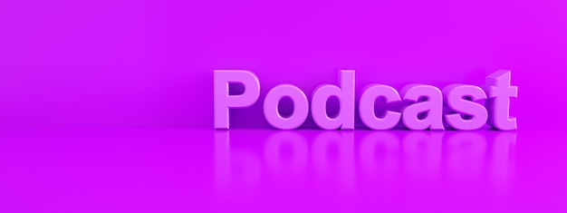 podcast inscription over purple