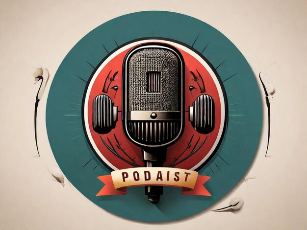 Podcast-logo-vector geïsoleerd