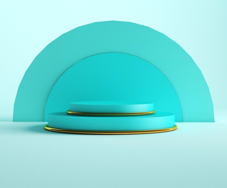 Podio exhibidor 3d Turquesa