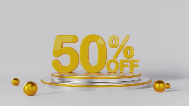 Podium 50 Off Share Discount Percentage with White Background