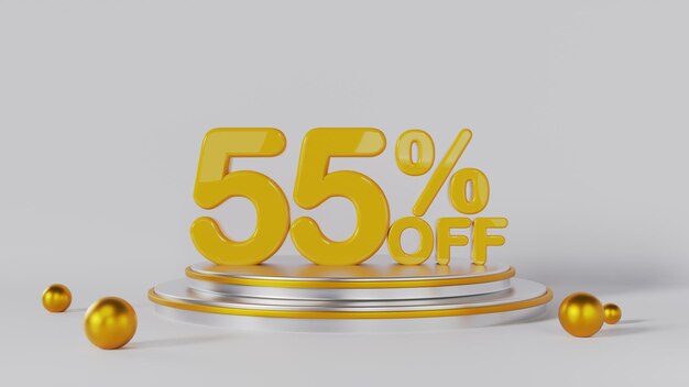 Podium 55 Off Share Discount Percentage with White Background