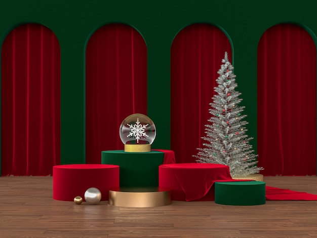 Podium achtergrond met kerst concept