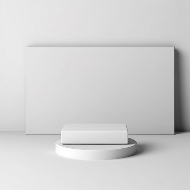 Фото Подиум фон 3d визуализация белый пьедестал белый стенд для продукта стенд для продукта фон prod