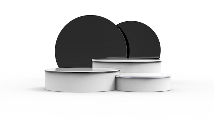 Photo podium background 3d render