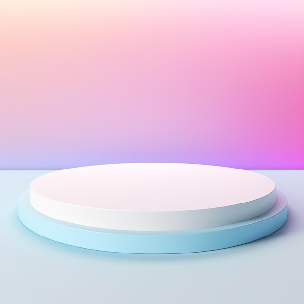 Podium blank pastel background color unicorn in the style of circular abstraction render