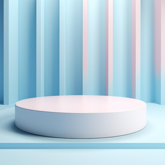 Podium blank pastel background colour unicorn in the style of circular abstraction render