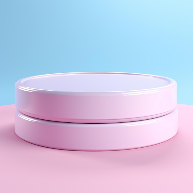 Podium blank pastel background rainbow in the style of circular abstraction